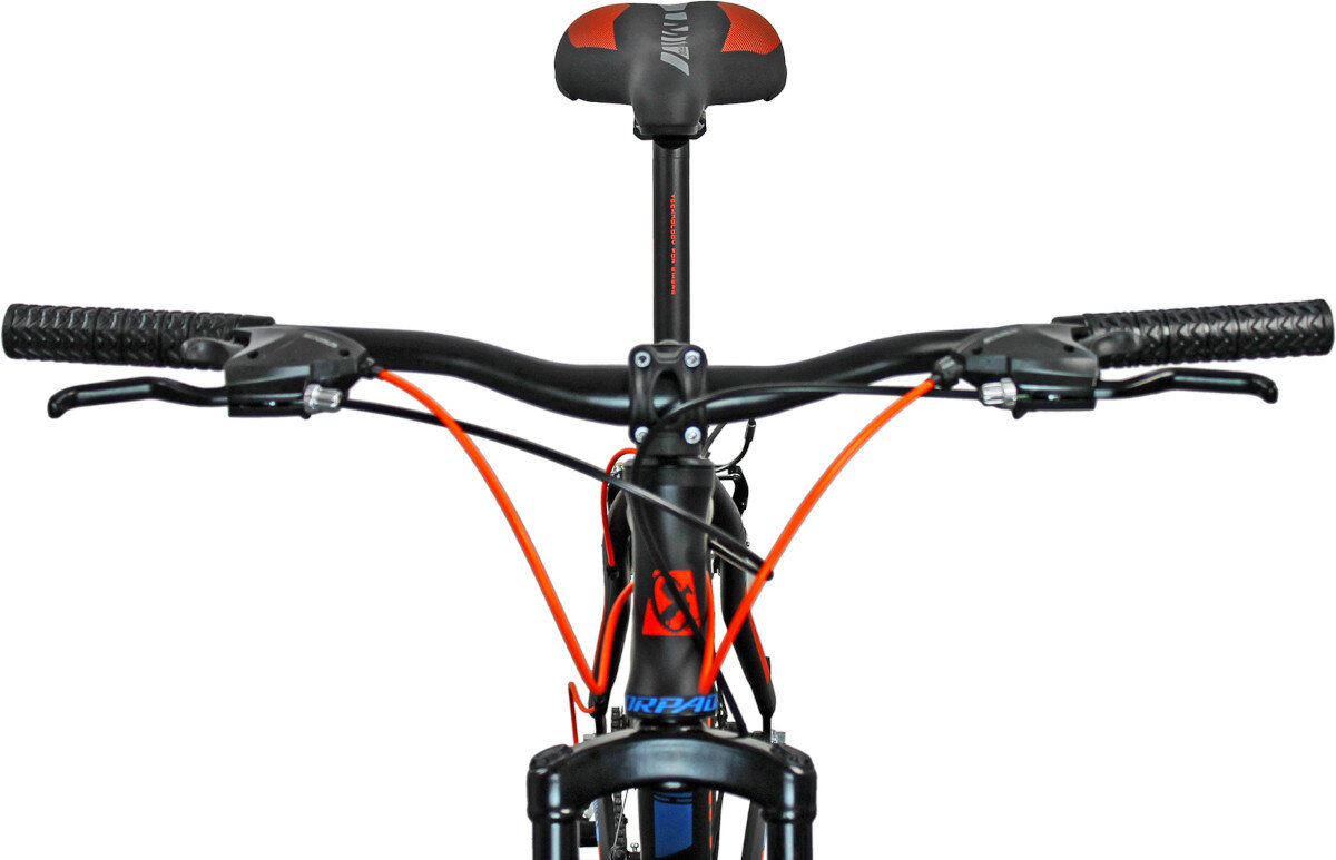 Rower gorski MTB TORPADO Hydra Hardtail M19 27.5 cala meski Czerwono-niebieski Czerwono-czarny wyposazenie