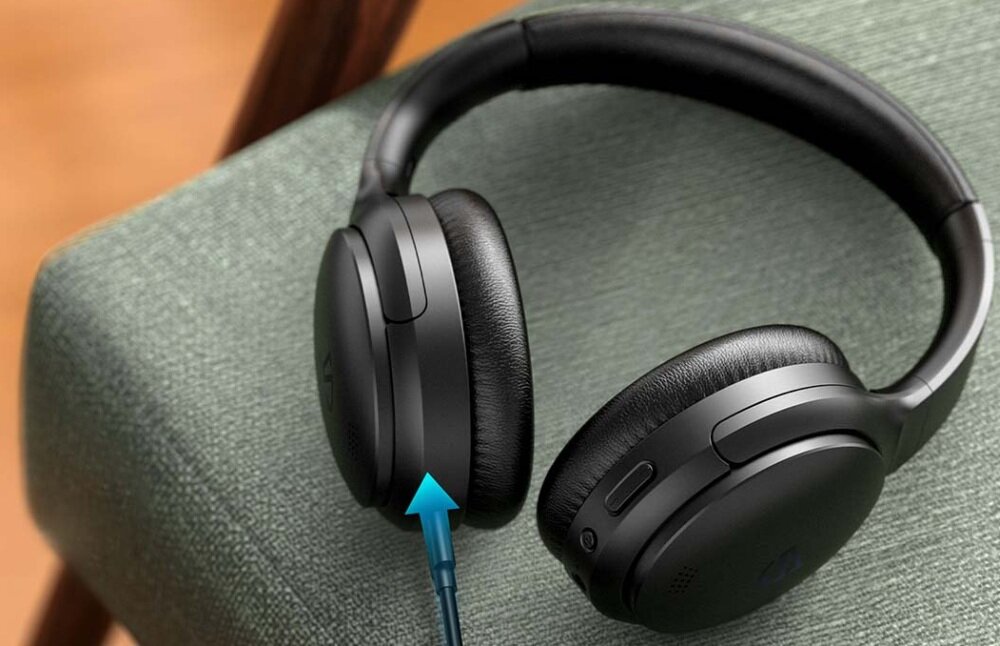 Słuchawki nauszne SOUNDPEATS A6 Czarny dźwięk bluetooth poziom HI-FI dźwięk bas redukcja szumów czas pracy szybkie ładowanie komfort przewodowo bezprzewodowo