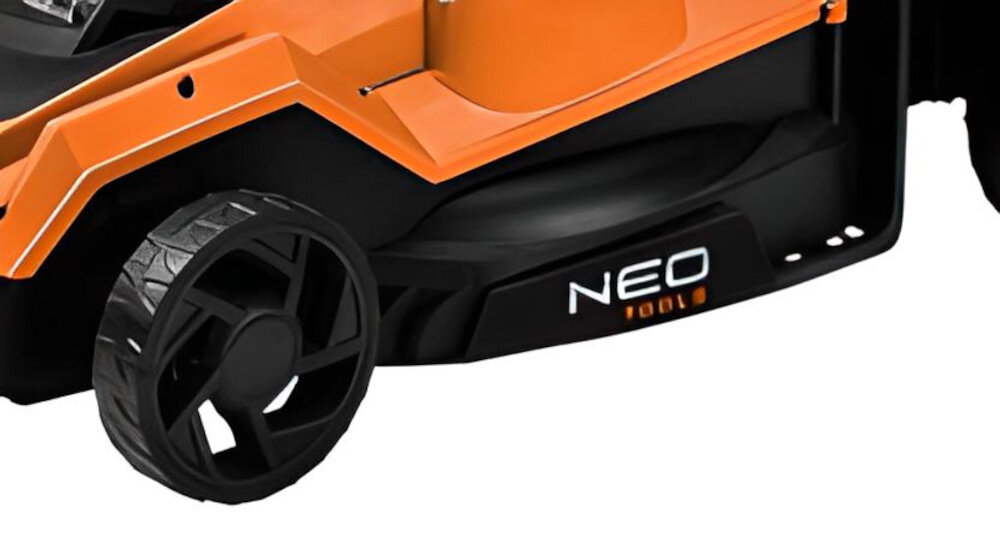 Kosiarka akumulatorowa NEO TOOLS 04-610 dwa warianty wyrzutu trawy boczny i do kosza