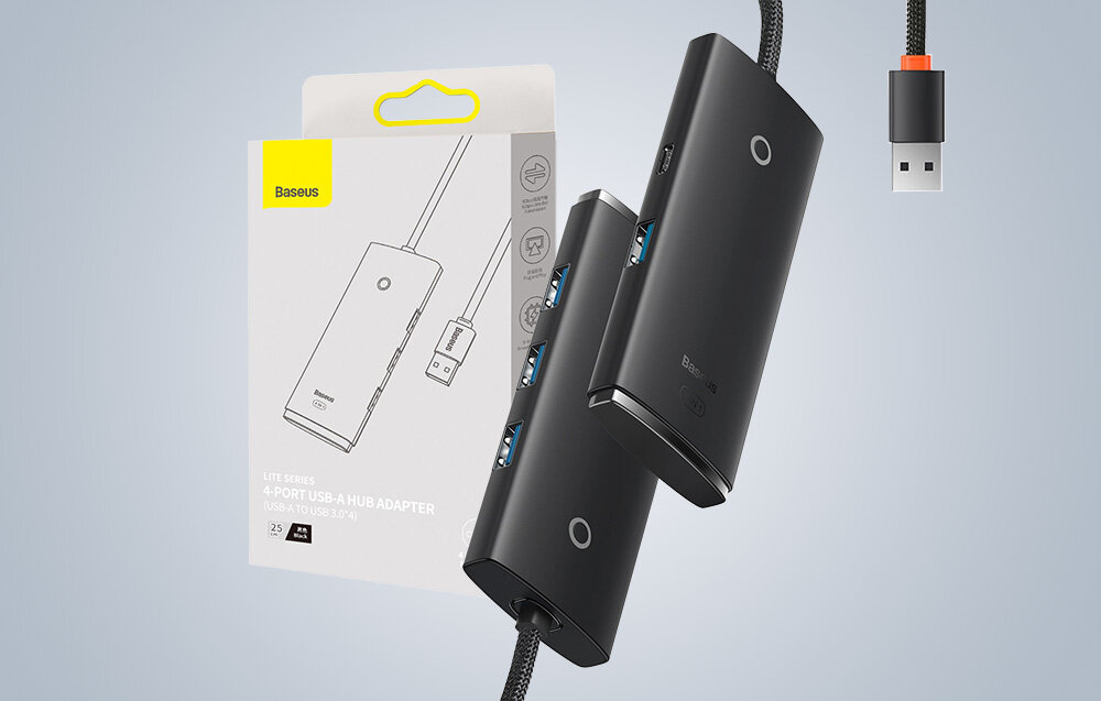 Hub BASEUS Lite Series 4in1 WKQX030401 zestaw