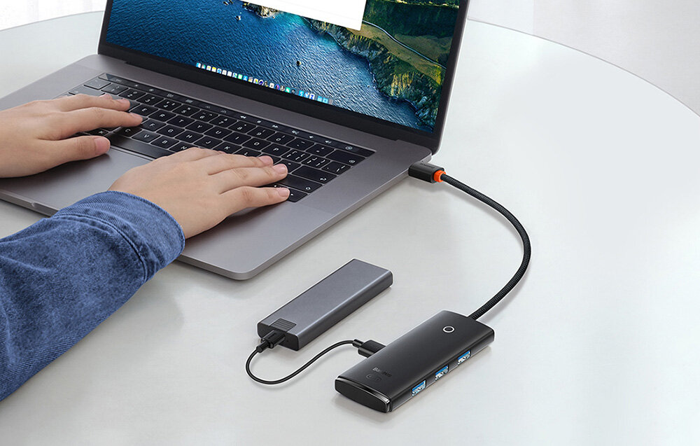 Hub BASEUS Lite Series 4in1 WKQX030401 wszechstronność wydajność smartfon dysk drukarka