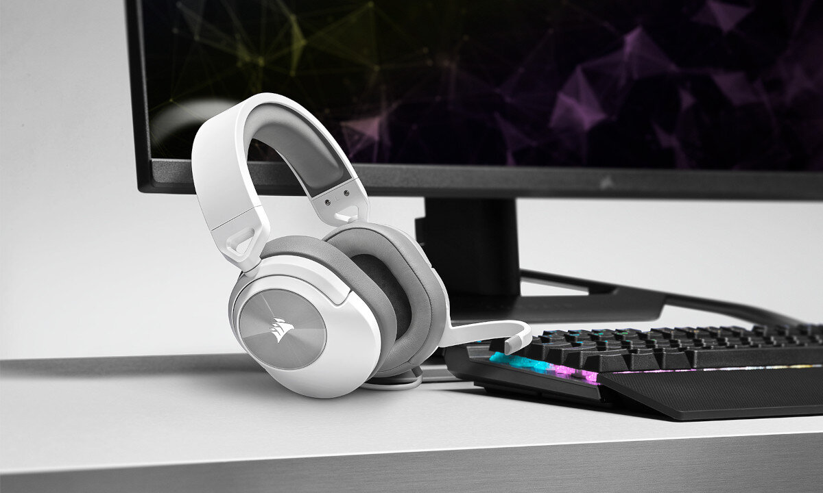 Sluchawki CORSAIR HS55 Stereo Bialy dla wymagajacych uzytkownikow