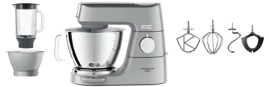 Robot kuchenny planetarny KENWOOD Titanium Chef Baker KVC85.124SI wiele mozliwosci blender kielichowy waga