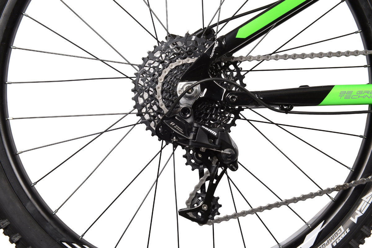 ROWER ELEKTRYCZNY MTB BOTTECCHIA EVO ELEKTRON 29-27,5 CZARNO-ZIELONY M48 19 przerzutki