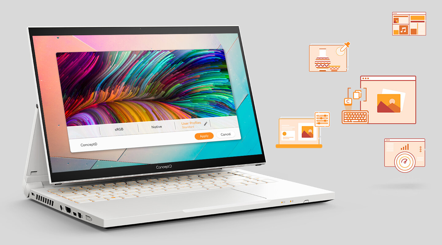 Laptop ACER ConceptD 3 Ezel program do kontroli komputera