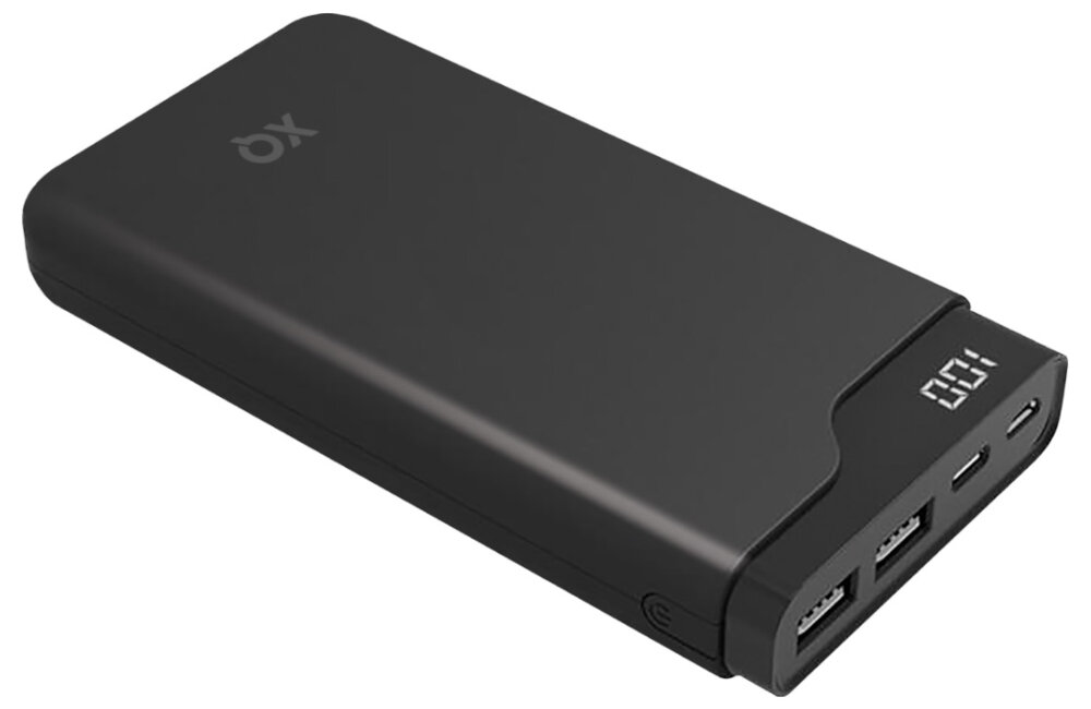 Powerbank XQISIT Premium 20000mAh Czarny jakość alumunium wyświetlacz wytrzymałość źródło energia