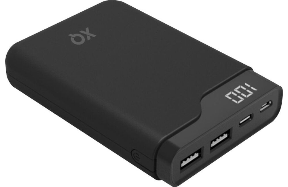 Powerbank XQISIT Premium 10000mAh Czarny ELEGANCKI WYTRZYMAŁY BATERIA POJEMNOŚĆ ZARYSOWANIA