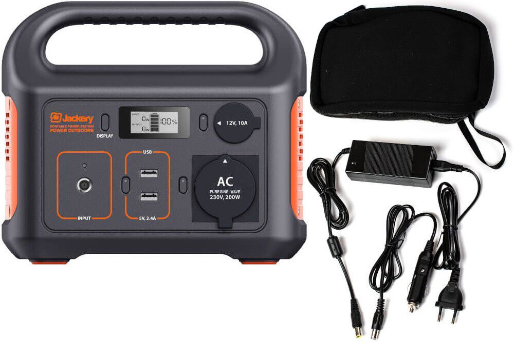 Stacja zasilania JACKERY Explorer 240EU opakowanie elementy