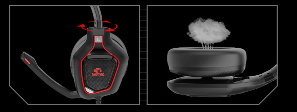 Słuchawki MARVO HG8960 Pro podświetlenie logo skorpion gaming