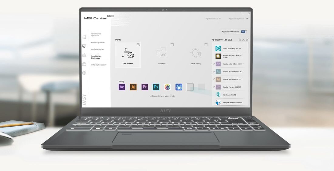 Laptop MSI Prestige A12UC - MSI Center Pro