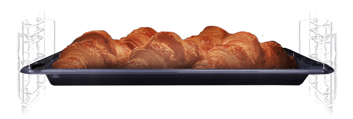 Pokazane na zdjęciu wypieczone croissanty stanowią przykład efektów pieczenia w piekarniku parowym Samsung z oferty Media Expert Pokazane na zdjęciu wypieczone croissanty stanowią przykład efektów pieczenia w piekarniku parowym Samsung z oferty Media Expert