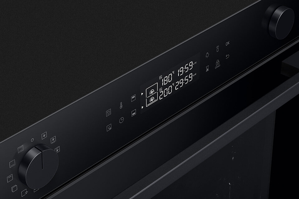 Czarny, elegancki z białym i czytelnym wyświetlaczem LED