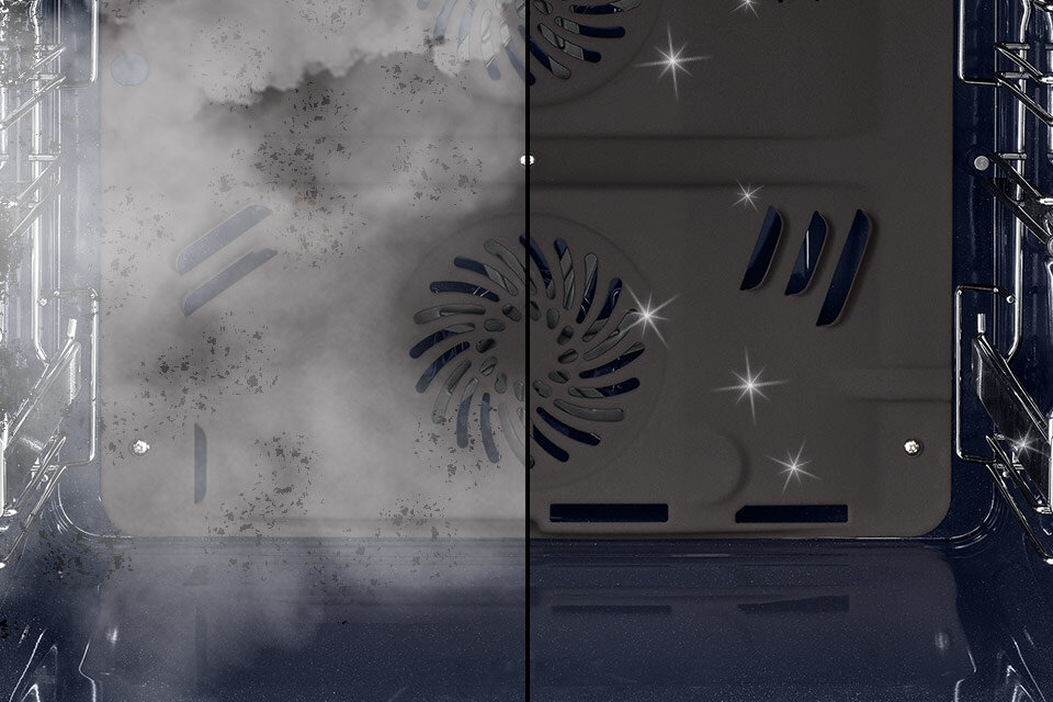  Zdjęcie pokazuje drugi sposób czyszczenia piekarnika Samsung NV7B4445VAK  pomocą pary wodnej