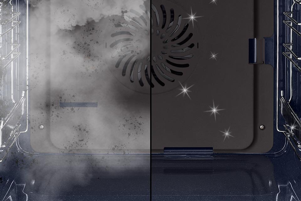 Lśniąca komora po przeprowadzeniu czyszczenia parą