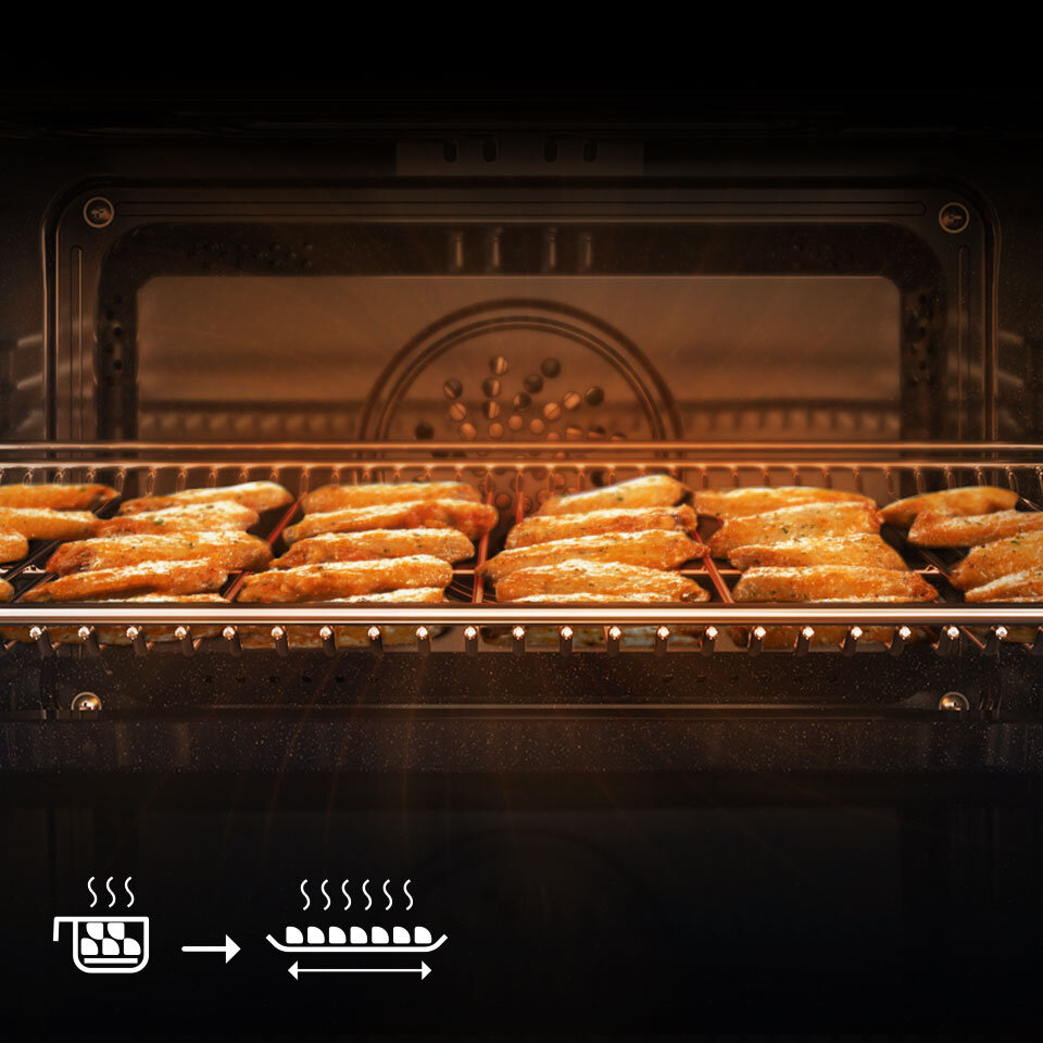 Posiłek przyrządzany jedynie z odrobiną oleju na tacy Air Fry Posiłek przyrządzany jedynie z odrobiną oleju na tacy Air Fry