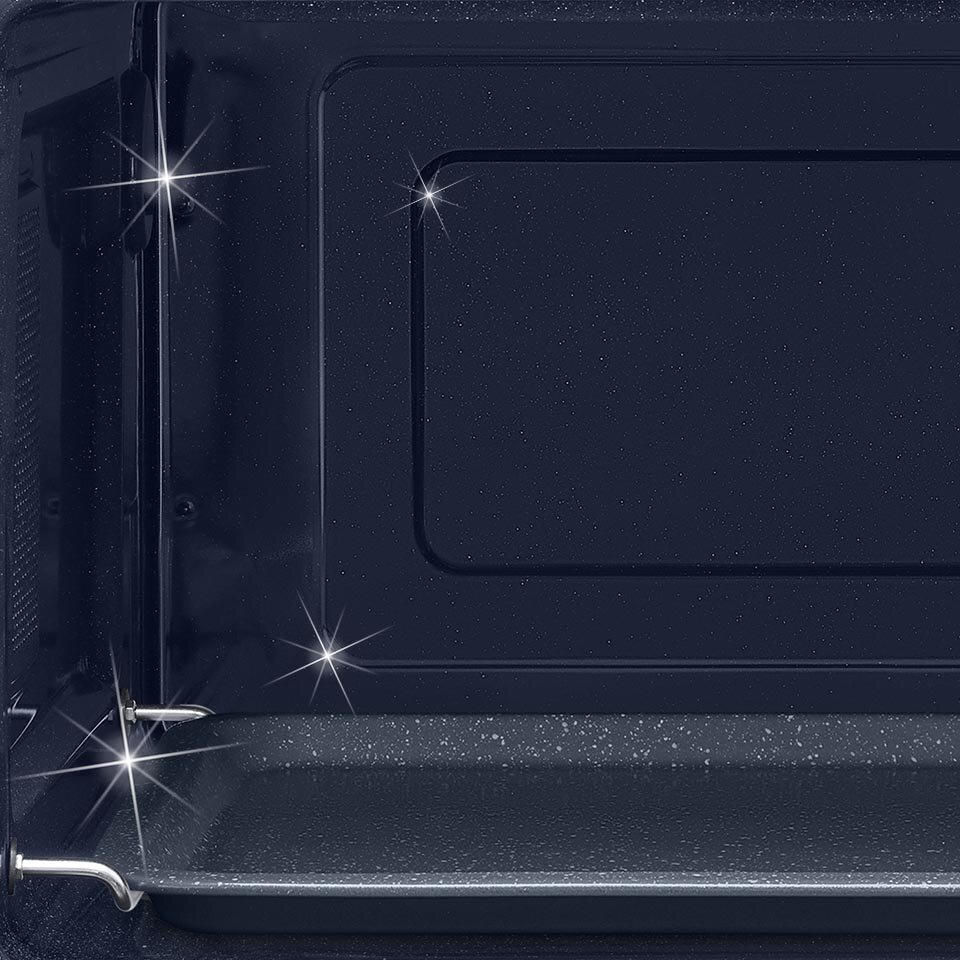 Powłoka ceramiczna, którą wyłożone jest wnętrze piekarnika Samsung, lśni czystością Powłoka ceramiczna, którą wyłożone jest wnętrze piekarnika Samsung, lśni czystością