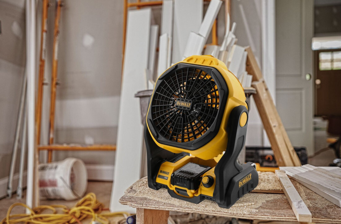Wentylator DEWALT DCE512N wygląd design prezentacja wizualizacja Wydajna wentylacja w każdej sytuacji