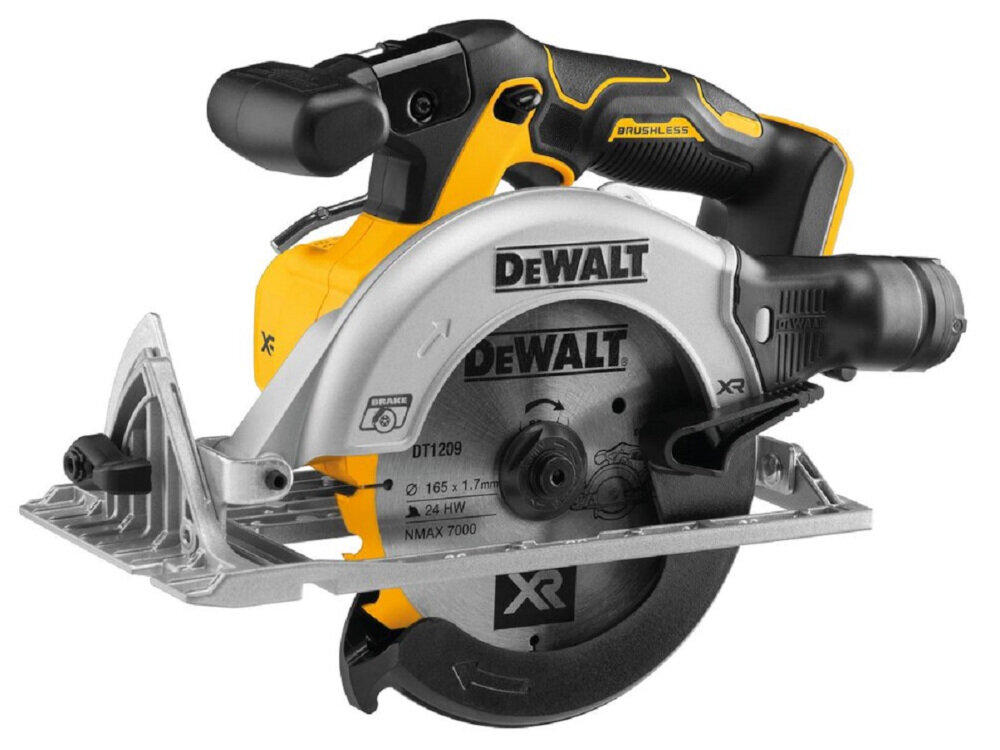 Pilarka tarczowa DEWALT DCS565NT wysokiej klasy urządzenie do profesjonalnych prac remontowych funkcjonalny sprzęt silnik o wysokiej mocy technologicznie zaawansowany do cięcia wszelkiego typu drewna sklejek tworzyw sztucznych