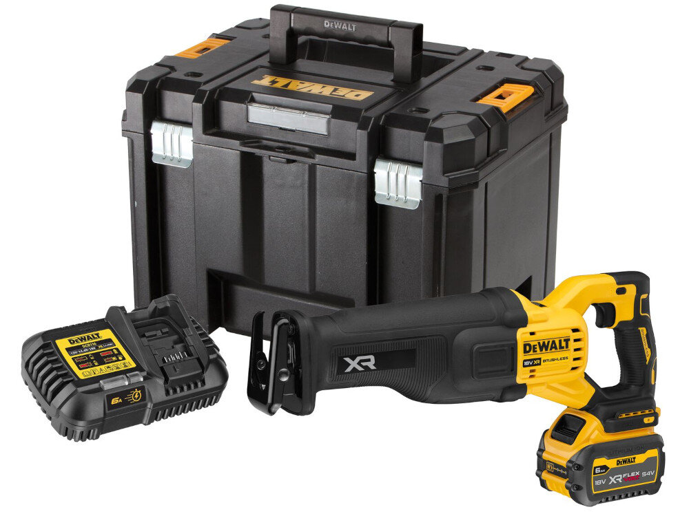 Piła szablasta DEWALT DCS386T1 w zestawie akumulator ładowarka napięciowa XR kufer TSTAK instrukcja obsługi w języku polskim karta gwarancyjna