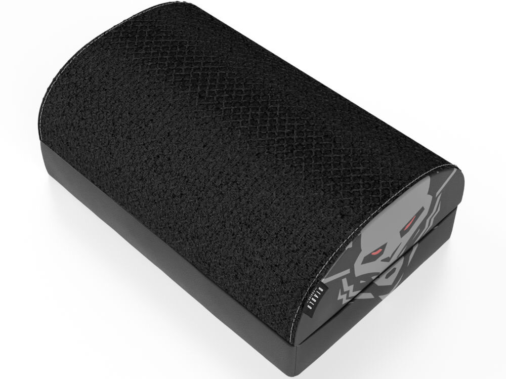 Podnóżek DIABLO CHAIRS Footrest prezentacja podnóżka od góry pod kątem na białym tle gamingowy design ergonomiczny dopasowanie do foteli i biurek funkcjonalne uzupełnienie stanowiska do gry