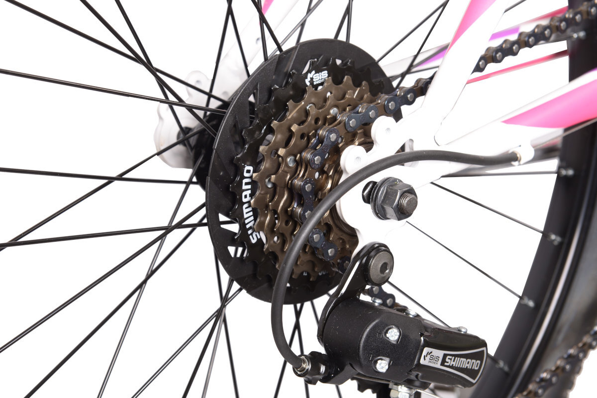 Rower mlodziezowy MBM 636 District 26 cali dla dziewczynki Bialy hamulce v-brake