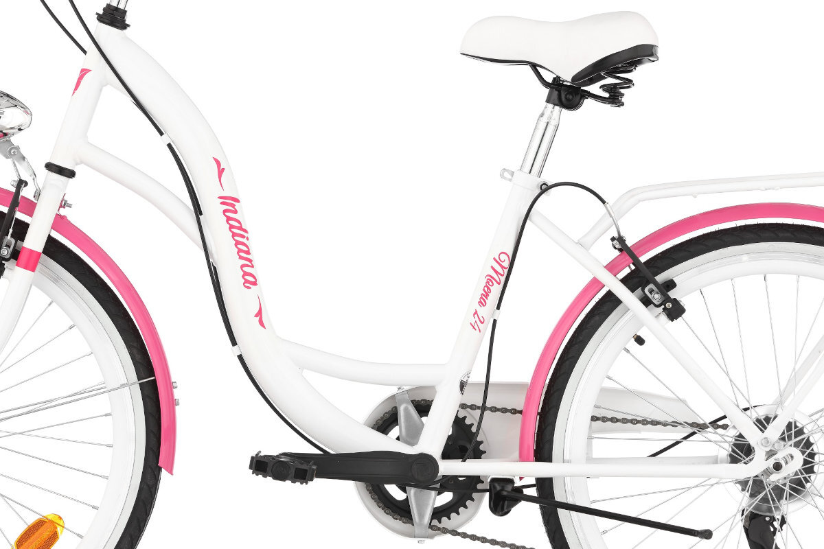 Rower młodzieżowy INDIANA Moena 24 cale dla dziewczynki bialy rama stalowa