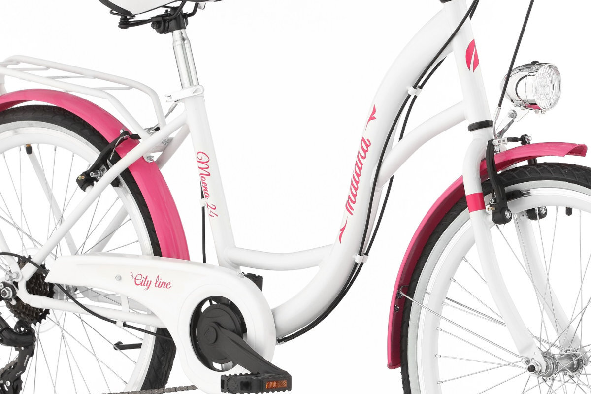 Rower młodzieżowy INDIANA Moena 24 cale dla dziewczynki bialy