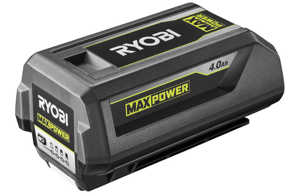 Akumulator RYOBI RY36B40B 4.0Ah 36V , energia, 4 Ah, 36V, pojemność, Akumulator na białym tle pokazany od tyłu lewo skos