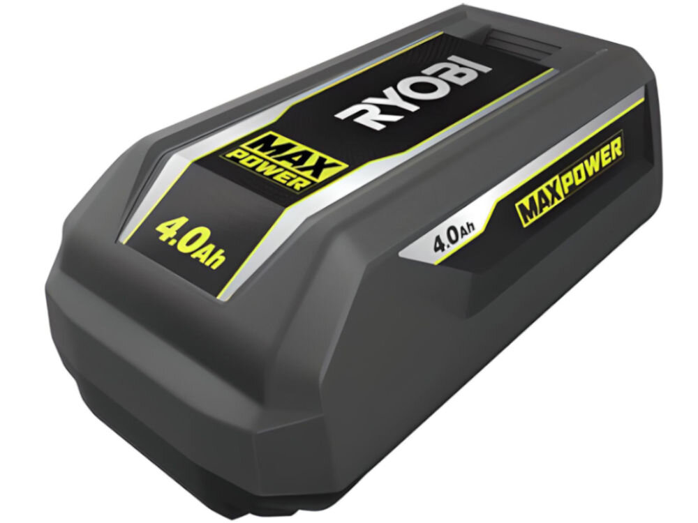 Akumulator RYOBI RY36B40B 4.0Ah 36V , litowo jonowe, energia, pamięć, efekt, Akumulator na białym tle pokazany od frontu prawo skos