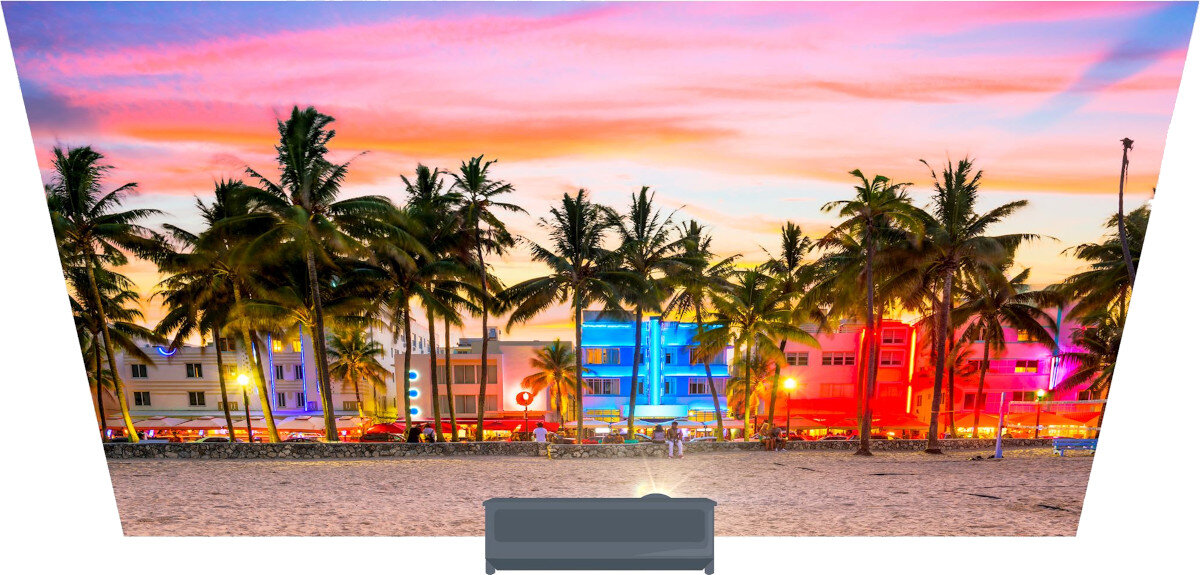 Projektor OPTOMA ZH461 korekcja trapezowa