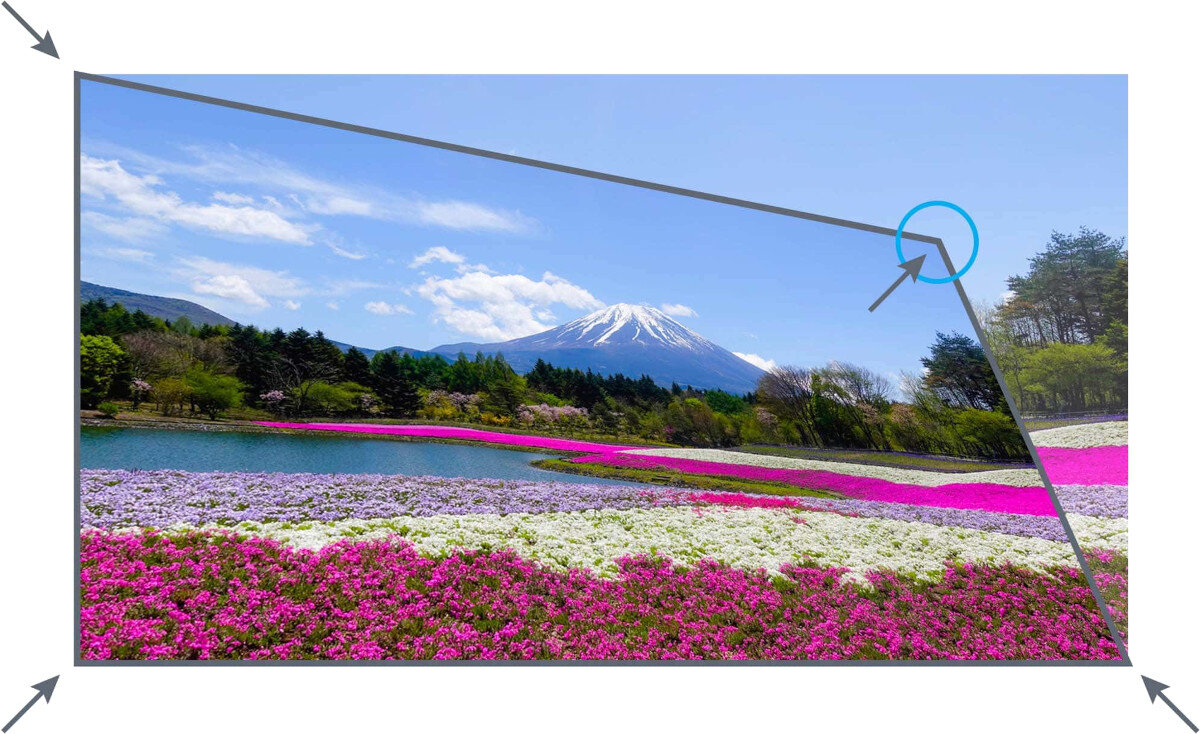 Projektor OPTOMA ZH461 dostosowywanie rogow obrazu