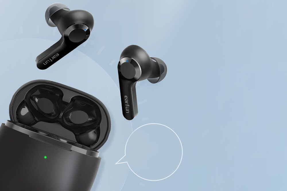 Słuchawki dokanałowe EARFUN Air dźwięki przetworniki bluetooth połaczenia akumulatory bezprzewodowe bluetooth wygoda użytkowanie