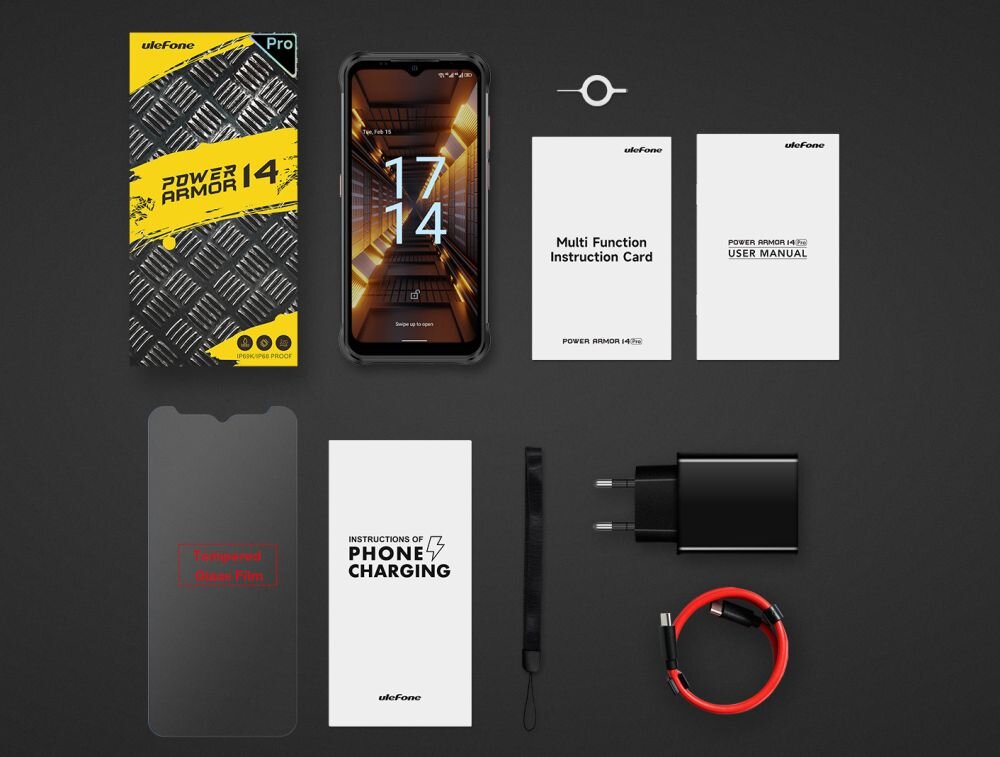 Smartfon ULEFONE Power Armor 14 Pro ekran bateria aparat procesor ram pamięć pojemność rozdzielczość zdjęcia filmy opis dane cechy blokady system łączność wifi bluetooth obudowa szkło odporność porty muzyka transfer sieć przekątna matryca waga czujniki oled amoled ips