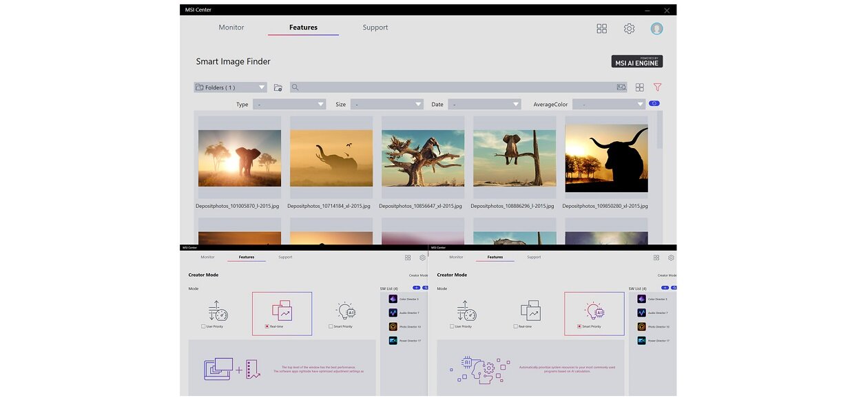 Komputer MSI Pro DP20ZA Aplikacja MSI Center APP