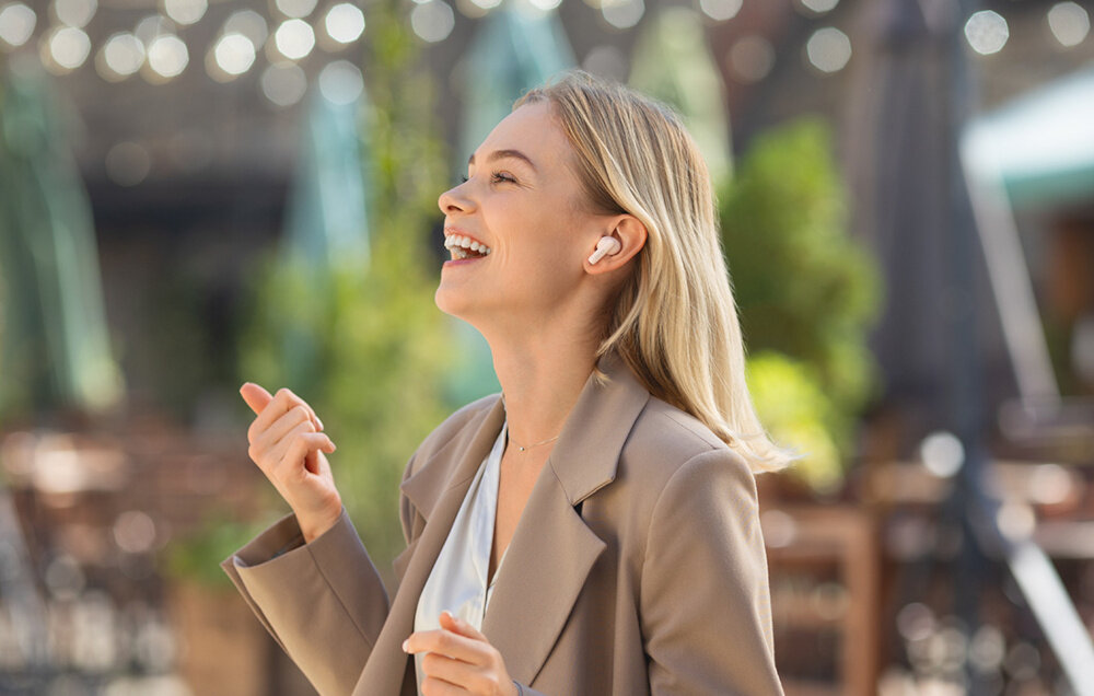 Słuchawki dokanałowe EDIFIER TWS330NB bluetooth jakość dźwięk kodek audio SBC HD hybrydowa redukcja szumów tryb pracy akumulator panel dotykowy obsługa 