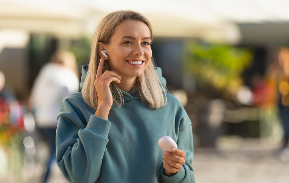 Słuchawki dokanałowe EDIFIER TWS330NB bluetooth jakość dźwięk kodek audio SBC HD hybrydowa redukcja szumów tryb pracy akumulator panel dotykowy obsługa 