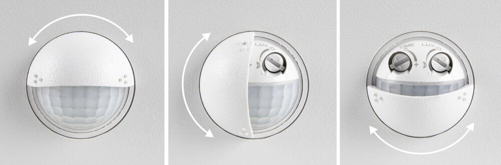Lampa ogrodowa EL HOME ML-20B7 Biały zestaw dwoch potencjometrow latwe dostosowanie ustawien automatycznego oswietlenia czulosci czujnika ruchu czasu trwania oswietlenia po aktywacji