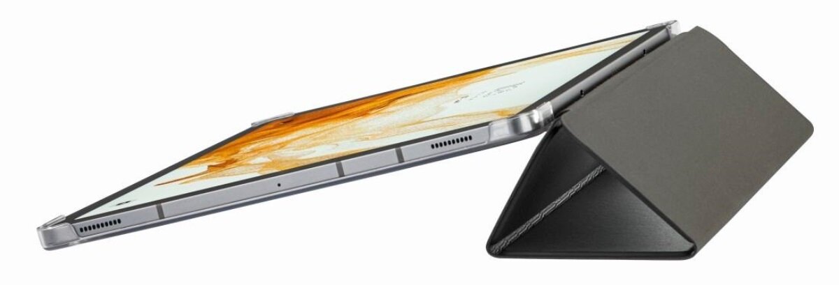 Bezproblemowa obsługa, precyzyjnie wycięte otwory, schowek na rysik S-Pen, etui Hama Fold Clear do Samsung Galaxy Tab S7/S8