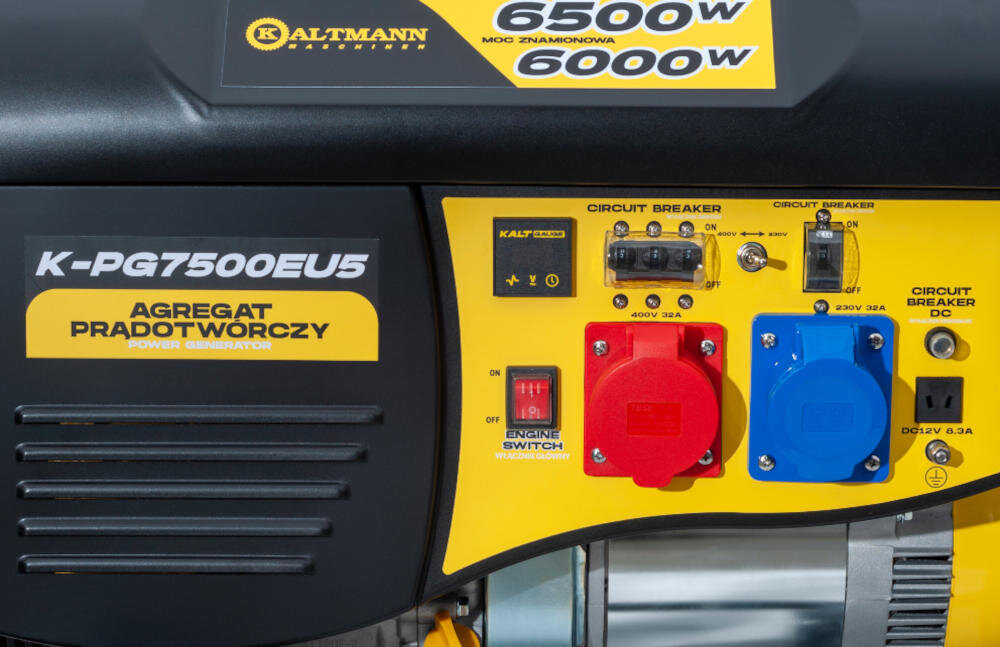 KALTMANN agregat jednofazowy gniazdo przemysłowe zabezpieczenie