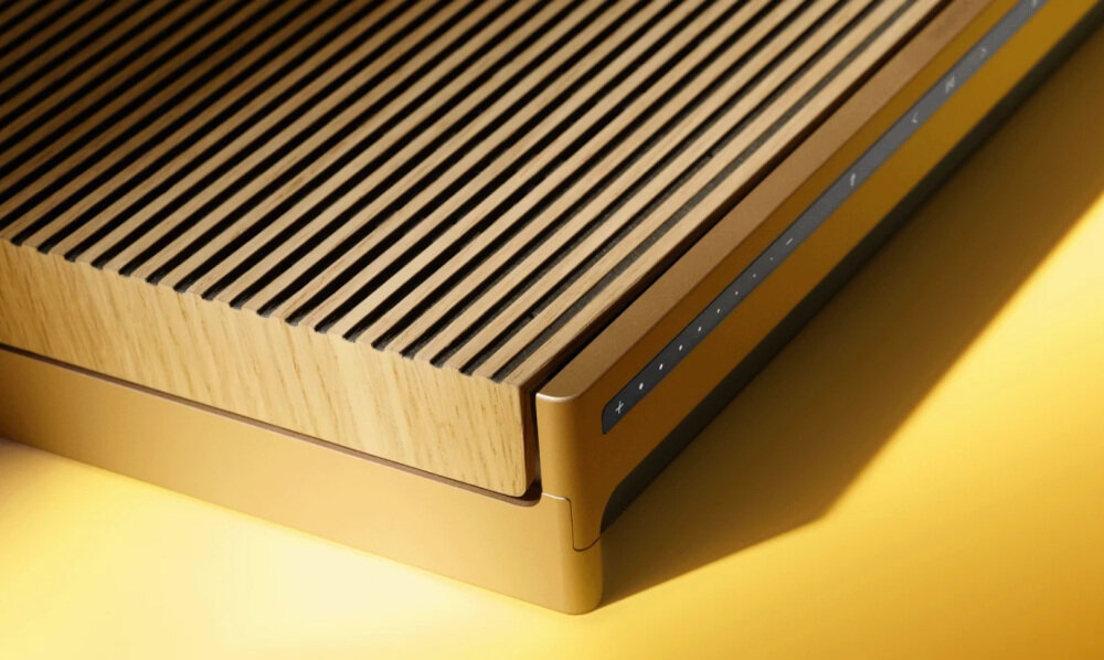 Głośnik multiroom BANG & OLUFSEN Beosound Level Złoty dźwięk wysoka jakość brzmienie łączność połączenie ładowanie wizualne aplikacja