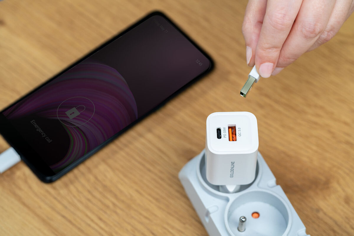 Ładowarka sieciowa GOTZE & JENSEN Golden Line WC630W 33W Biały usb-a usb-c 33w zarządzenie ładowaniem