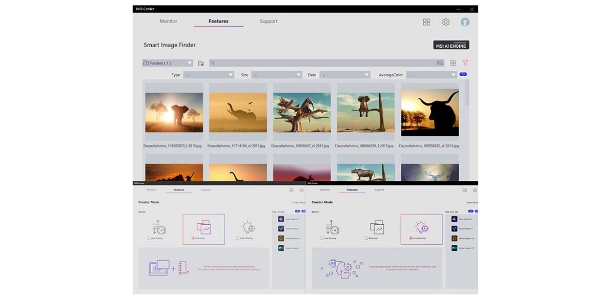 Komputer MSI Creator P50 Aplikacja MSI Center