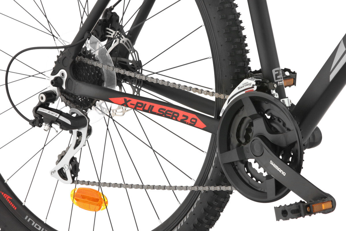 Rower górski MTB INDIANA X-Pulser 2.9 M19 29 cali męski Czarno-czerwony przerzutki shimano
