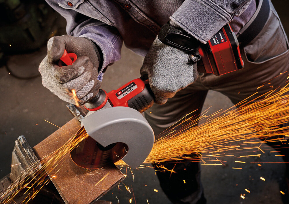 Szlifierka kątowa EINHELL TE-AG 18-150 LI 4431144 Solo do intensywnej pracy w przydomowym warsztacie domu garazu bezprzewodowa