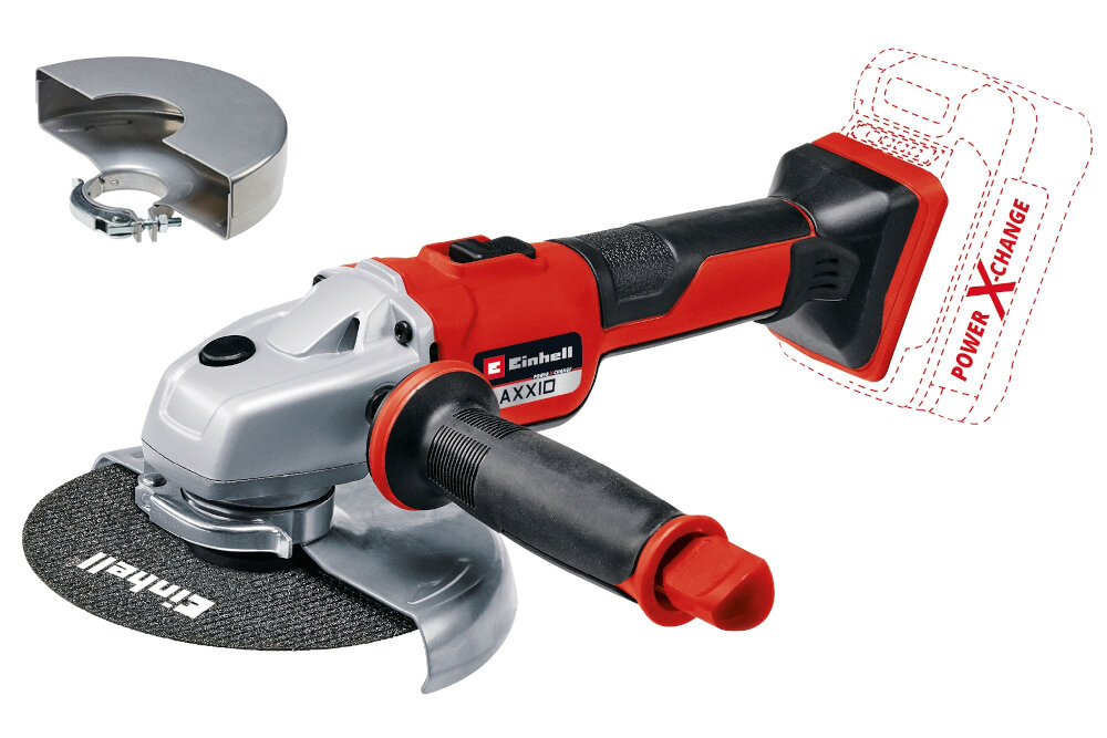 Szlifierka kątowa EINHELL TE-AG 18-150 LI 4431144 Solo oslona tarczy rekojesc pomocnicza klucz do tarczy tarcza dokumentacja