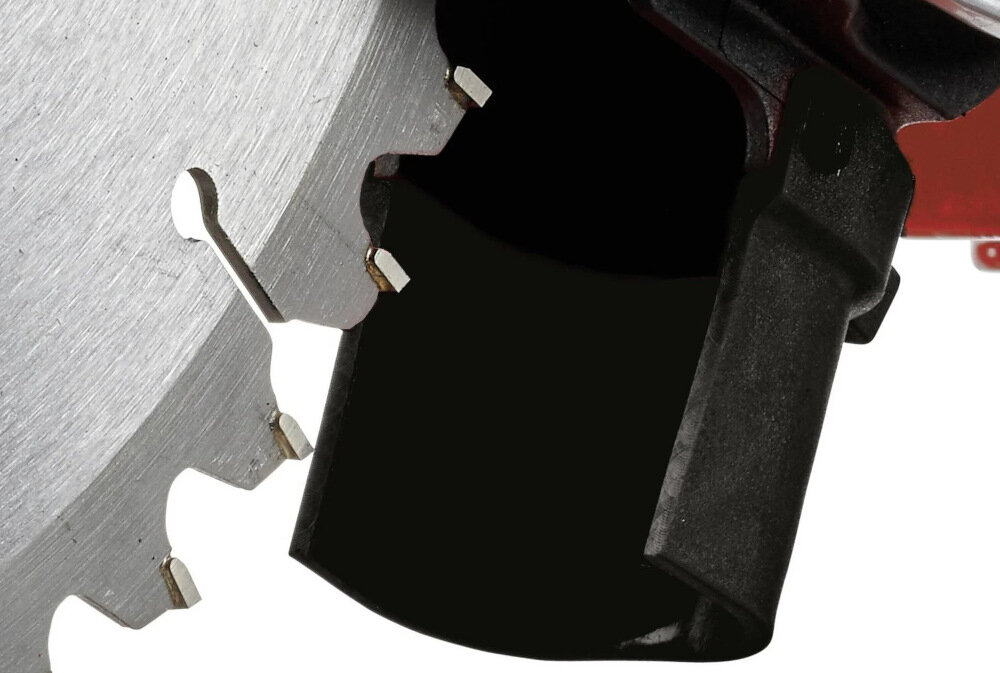 Pilarka ukosowa EINHELL TC-SM 2534-1 Dual metalowa blokada głowicy do cięcia materiałów o różnej twardości dwustronne wsporniki urządzenie mocujące do trzymania materiału