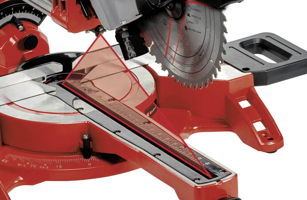 Pilarka ukosowa EINHELL TC-SM 2534-1 Dual tarcza tnąca 216 mm średnica otworu 30 mm ostrze z węglików spiekanych laser linii cięcia
