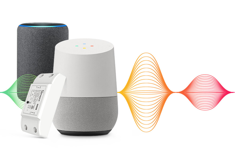 Przełącznik SONOFF Basic R2 aplikacja eWeLink dla systemow Android iOS zdalne zarzadzanie automatyczna synchronizacja natychmiastowa aktualizacja pelna kontrola Amazon Alexa Google Assistant Alice sterowanie glosowe