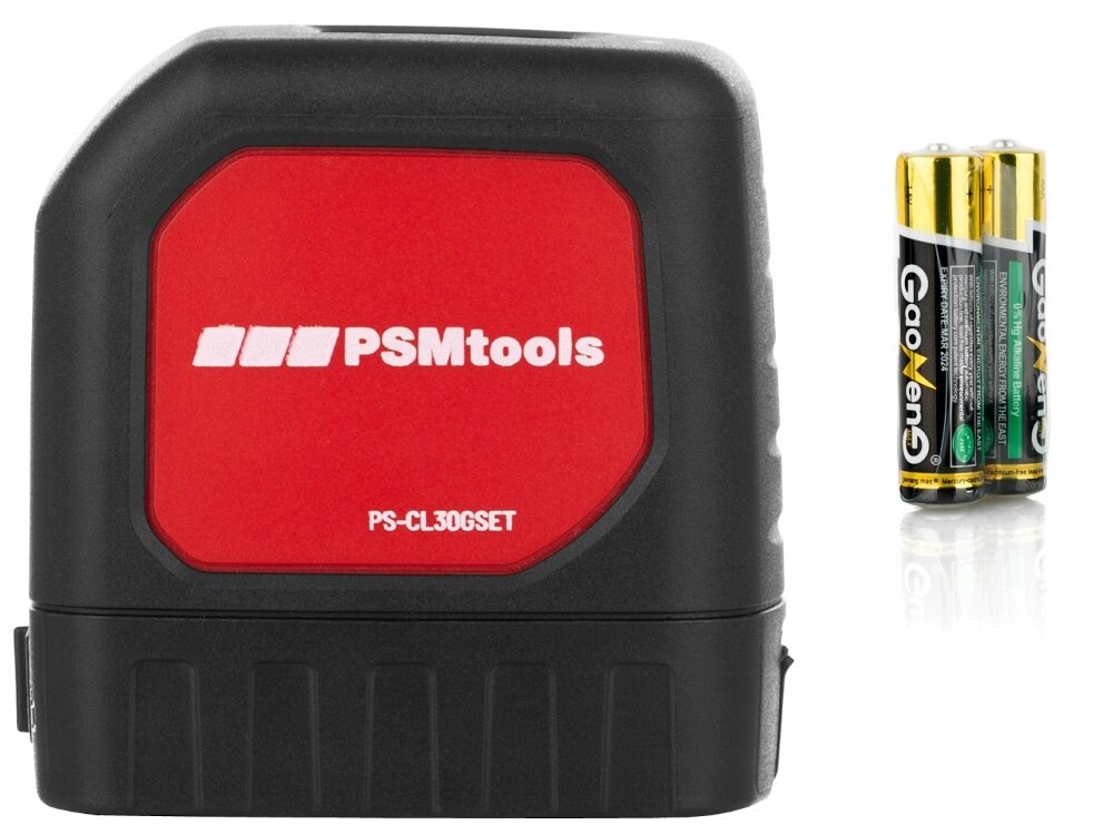 Laser krzyżowy PSM TOOLS PS-CL30GSET zasilanie 2 baterie AA w zestawie