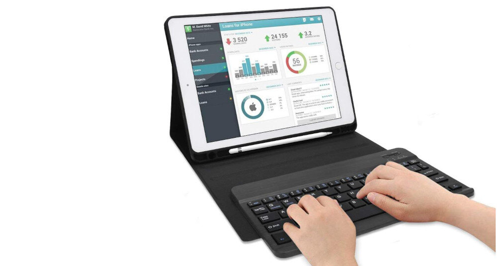 Etui TECH-PROTECT SC Pen dłonie klawiatura ekran Inteligentne rozwiązania automatyczne wybudzanie usypianie kombinacja przycisków magnetyczna klawiatura Bluetooth